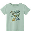 Name It T-shirt - NmmFaust - Jadeite w. Dinosaurs
