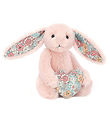Jellycat Soft Toy - 15x8 cm - Blossom Heart Bunny - Blush