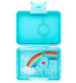 Yumbox Lunchbox w. 3 Rooms - Bento Snack - Misty Aqua/Rainbow