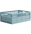 Made Crate Bote Pliante - Maxi - 48x33x17,5 cm - Cristal Blue