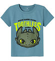 Name It T-shirt - NmmApron Dragons - Provincial Blue w. Toothles