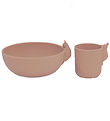 Konges Sljd Dinner Set - Silicone - 2 Parts - Bunny - Blush