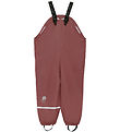 CeLaVi Rain Pants w. Suspenders - Recycled PU - Rose Brown