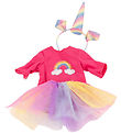 Gtz Poppenkleding - Jurk/Haarband - 30-33 cm - Rainbow Unicorn