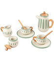 Sebra Play Tea-Set - Wood - Classic+ White/Sage