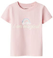 Name It T-Shirt - NmfHejsa - Parfait Pink m. Regenboog