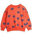 Mini Rodini Sweat-shirt - Hearts Aop - Rouge