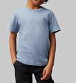 Calvin Klein T-Shirt - Monogramme Mini Badge - Dlav Denim