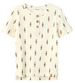 Lil' Atelier T-shirt - Rib - NmmGio - Turtledove w. Tin Soldiers