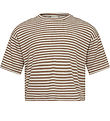 Sofie Schnoor T-shirt - Rib - Viscose - Feluca - Beige Striped