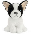 Living Nature Knuffel - 17x9 cm - Frans Bulldog Puppy - Wit/zwar