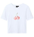 LMTD T-Shirt - NlfFerry - Bright White m. Kirsche