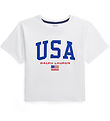 Polo Ralph Lauren T-shirt - Cropped - White w. USA