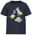 Name It T-shirt - NmmVux - Dark Sapphire/Dinosaurs Med frukt