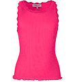 Rosemunde Top - Silk/Cotton - Pink Berry w. Lace