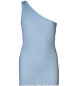 Rosemunde Top - En schouder - Hemel Blue