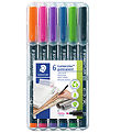 Staedtler Markers - 6 pcs - Lumocolor Perm - 0.6 mm