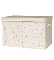3 Sprouts Geymslukassi M. Lok - 63x38x39 cm - Terrazzo/Fílabeins