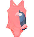 Maillot de Bain Color Kids - Neon Coral av. Perroquet