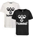 Hummel T-Shirt - hmlTres - 2 Pack - Caviar/Guimauve