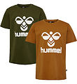 Hummel T-Shirt - hmlTres - 2er-Pack - Sierra/Dark Olive