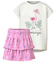 Name It Set - Skirt/T-shirt - NmfVigea - Bright White/Candy