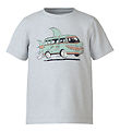 Name It T-shirt - NmmVictor - Light Grey Melange/Shark Buss