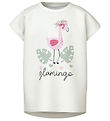 Name It T-shirt - NmfVigea - Bright White/Flamingo