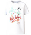 Name It T-shirt - NkmVux - Bright White/Hg Wave
