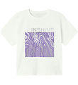 Name It T-shirt - Cropped - NkfJavase - Bright White/Purple Prai