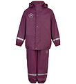 Color Kids Rainwear w. Suspenders - PU - Plum Caspian