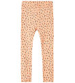 Name It Leggings - Rib - NmfJaida - Peach Parfait w. Flowers