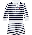 Polo Ralph Lauren Blouse/Shorts - Blanc/Marine  Rayures
