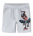 Name It Sweatshorts - NmmMu Spider-Man - Light Grey Melange