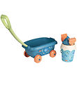 Smoby Pullcart w. Beach Set - 6 Parts - Blue