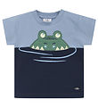 Hust and Claire T-shirt - Arthur - Faded Blue w. Crocodile