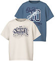 Name It T-shirt - 2-pack - NkmVagno - Coronet Blue/Jet Strm