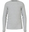 Name It Blússa - Rib - Noos - NkfNakal - Grey Melange