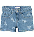 Name It Stuttbuxur - NkfRose - Denim Blue/CITRUS