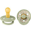 BIBS Colout Pacifiers - 2-Pack - Size 2 - Round - Jasmine - Sage