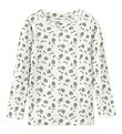 Lil' Atelier Bluse - Rib - NmfGavo - Kokosmilch/Blue Flower