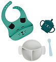Babymoov Geschirr-Set - 4 Teile - Learn'isy - Grün m. Print