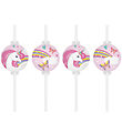 Decorata Party Straws - 4-Pack - Unicorn Rainbow Colors