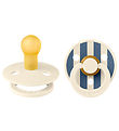 BIBS Colour Pacifiers - 2-Pack - Size 1 - Round - Ivory/Steel Bl