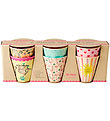 Rice Cups - Melamine - 6 pcs - 160 mL - Pink/Funky Prints