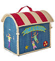 Rice Storage Basket - Extra Little Raffia House - Blue/Circus