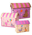 Rice Opbergmanden - Raffia - 3 st. - 52/45/37 cm - Roze Paar