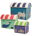 Rice Storage Baskets - Raffia - 3 pcs - 52/45/37 cm - Animal
