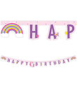 Decorata Party Happy Birthday Banner - Unicorn Rainbow Colors