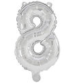 Decorata Party Folienballon - 85 cm - Nr. 8 - Silber